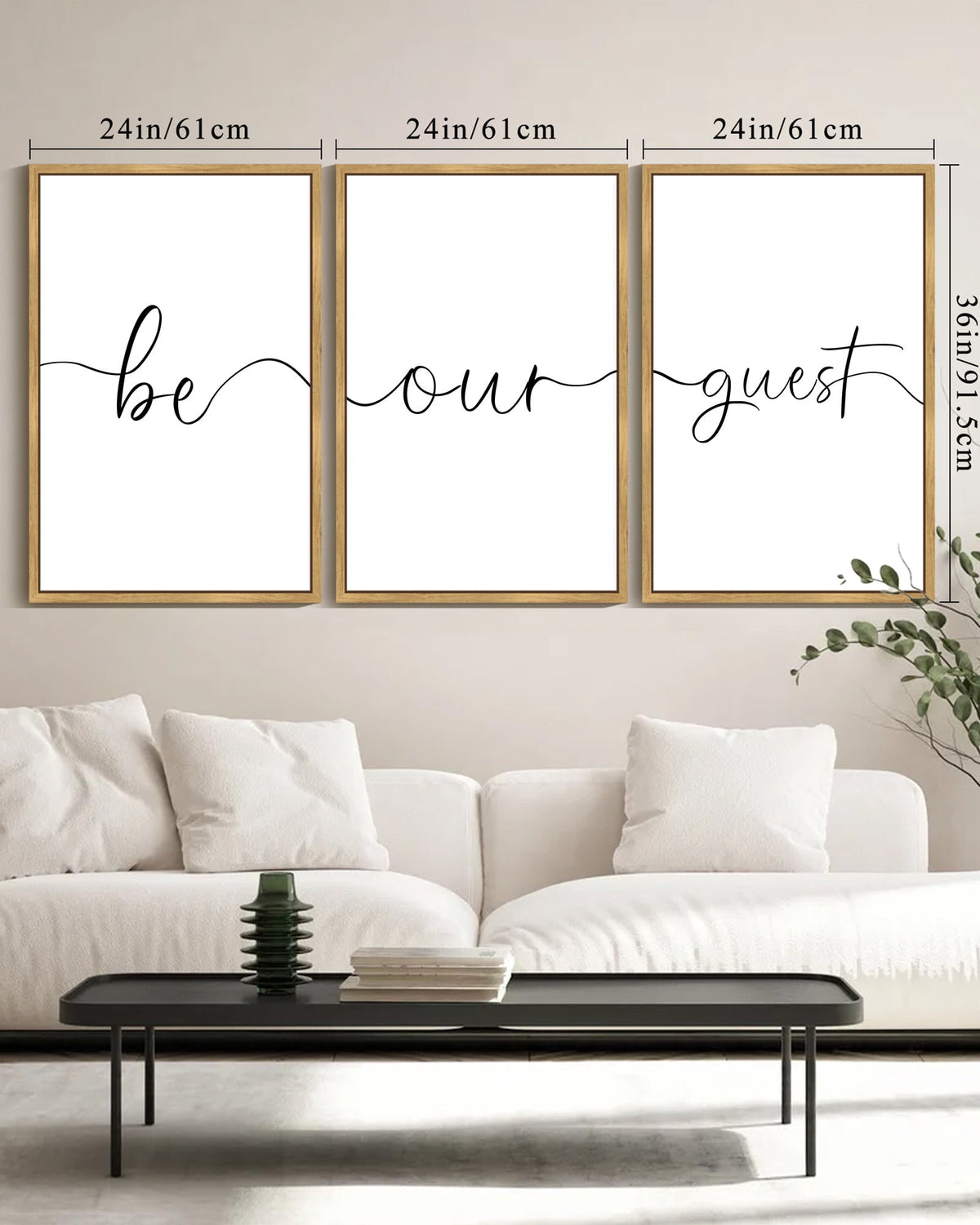 SHENIFY Large 24x36in3pcs Natural Framed Be Our Guest Guest Room Wall Decor Guest Bedroom Wall Art Farmhouse Guest Room Hanging Decoration