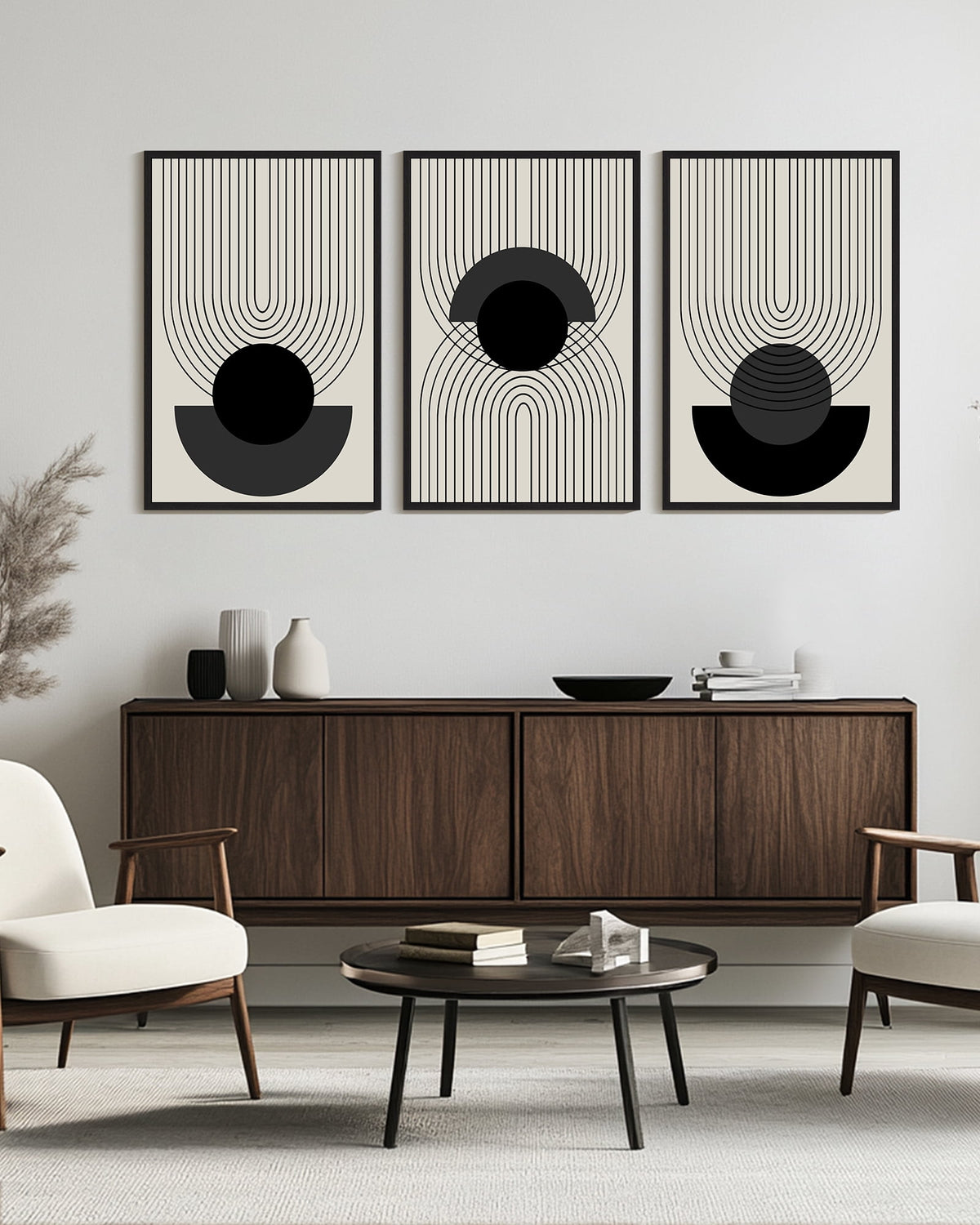 SHENIFY Minimalist Boho Abstract Canvas Art Prints - Framed Wall Decor, 24x36in (Set of 3)