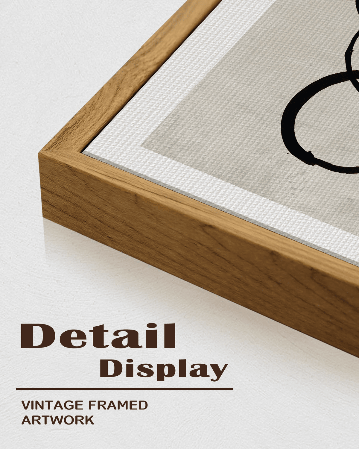 SHENIFY 24x36in3pcs Natural Framed Abstract Boho Wall Art Wood Geometric Ring Grid Landscape Graffiti Street Art Minimalist Bohemian Bedroom Wall Decor Canvas Prints for Living Room