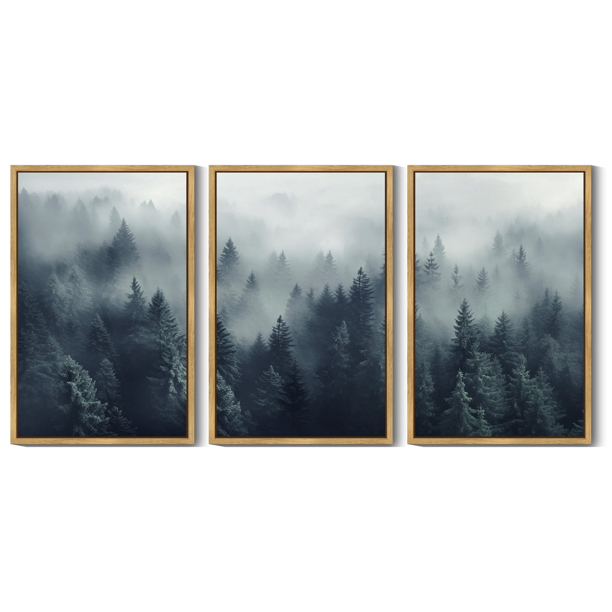 SHENIFY Nordic Forest Wall Art 16x24in3pcs Nautral Framed Tree Wall Decor Mid Century Moder Bedroom Decor Prints Ready To Hang for Bedroom