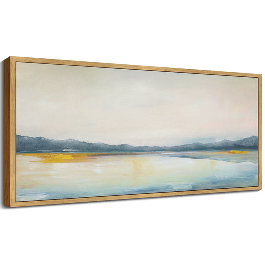 SHENIFY Abstract Landscape Wall Art 20x40in Natural Framed Set Minimalist Neutral Illustrations Modern Art Decorative Nordic for Living Room Bedroom Hallway