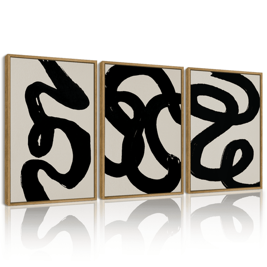 SHENIFY Neutral Minimalist Art Prints - Geometric Boho Wall Decor for Living Room, Bedroom, Bathroom (Set of 3, 16x24in)