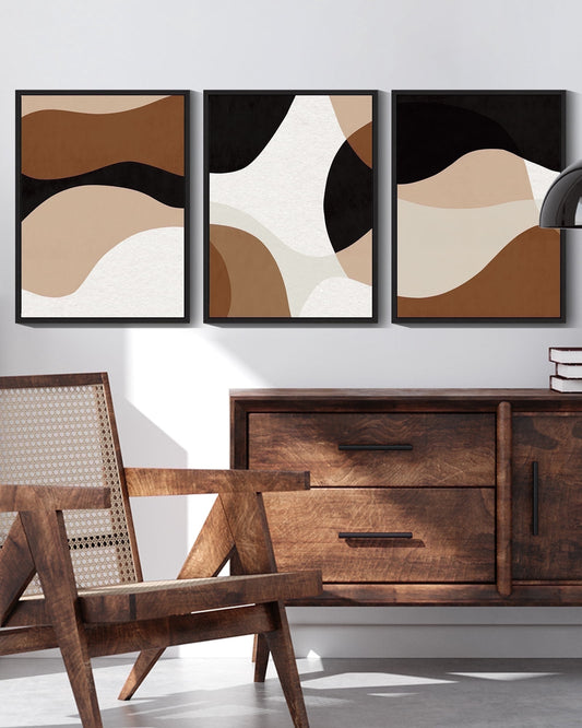 SHENIFY Black Abstract Wall Art Decor Minimalist Geometry Prints Shapes Illustrations Modern Art Decorative Ready to Hang 11x14in3pcs Black Framed