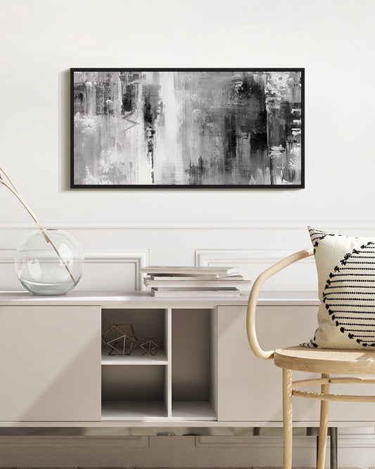SHENIFY Black Abstract Wall Tie-dyed Abstract Illustrations Modern Minimalist Painting Decorative Artwork for Living Room Bedroom 8x16in Black Framed