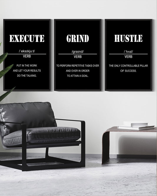SHENIFY Black Inspirational Wall Art 16x24in3pcs Black Framed letter Decor Bedroom Prints Ready To Hang for Bedroom