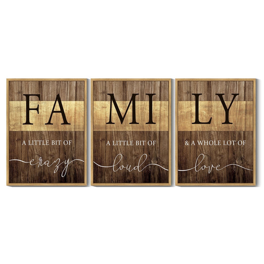 SHENIFY Home Family Wall Decor Farmhouse Sign Wall Hanging Decor Rustic Netural Quotes Prints Artwork for Home Dining Room Kitchen 11x14in3pcs Natural Framed