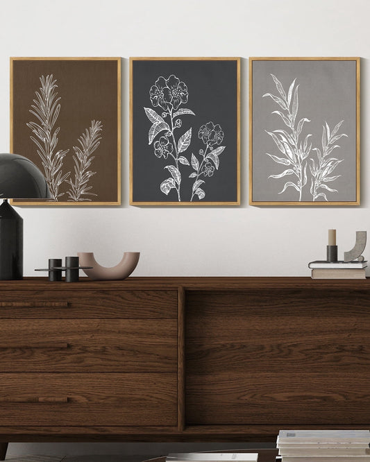 SHENIFY Vintage Flower Wall Art Retro Floral Wall Hanging Decor Rustic Farmhouse Colorful Botanical Prints Artwork for Bathroom Dining Room Kitchen 11x14in3pcs Natural Framed