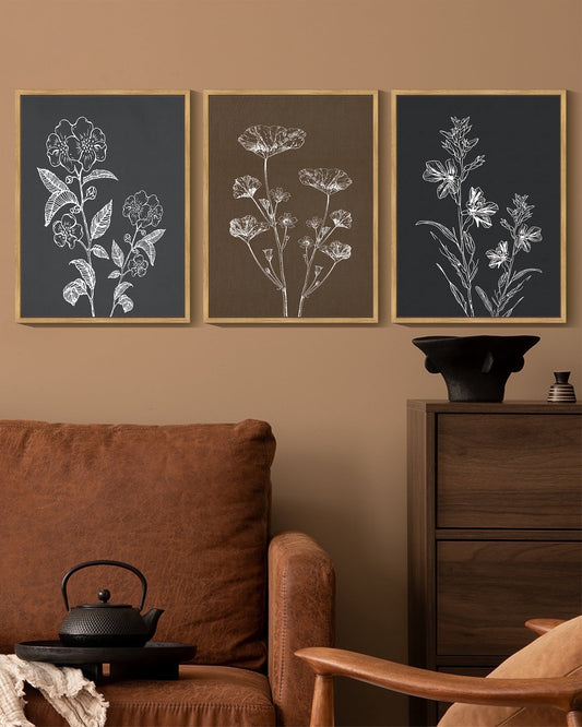 SHENIFY Vintage Flower Wall Art Retro Floral Wall Hanging Decor Rustic Farmhouse Colorful Botanical Prints Artwork for Office Dining Room Kitchen 11x14in3pcs Natural Framed