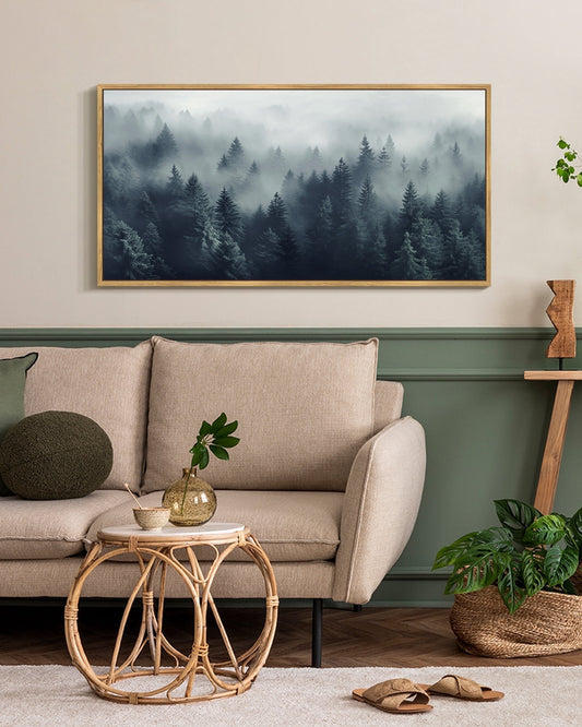 SHENIFY Vintage Landscape Wall Art Large 20x40in Natural Framed Sea Coastal Meadow Scenery Farmhouse Decor Retro Painting for Living Room Bedroom Hanging Decoration