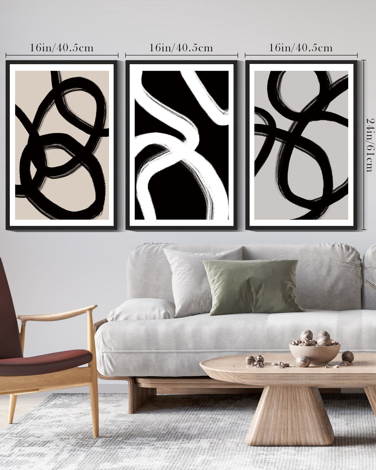 SHENIFY Black Abstract Wall Art 16x24in3pcs Black Framed Decor Duotone Minimal Dark Brush Stroke Prints Shapes Illustrations Modern Art Decorative Ready To Hang