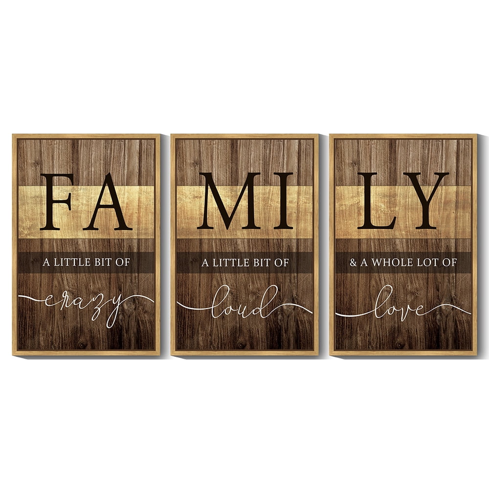 SHENIFY large 24x36in3pcs Natural Framed Home Family Wall Decor Farmhouse Sign Wall Hanging Decor Rustic Netural Quotes Prints Artwork for Home Dining Room Kitchen