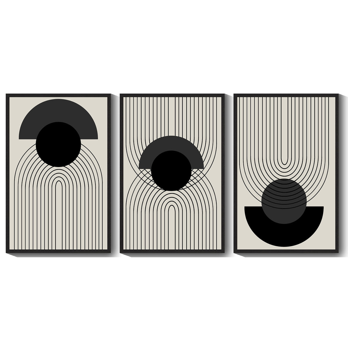 SHENIFY Minimalist Boho Abstract Canvas Art Prints - Framed Wall Decor, 24x36in (Set of 3)