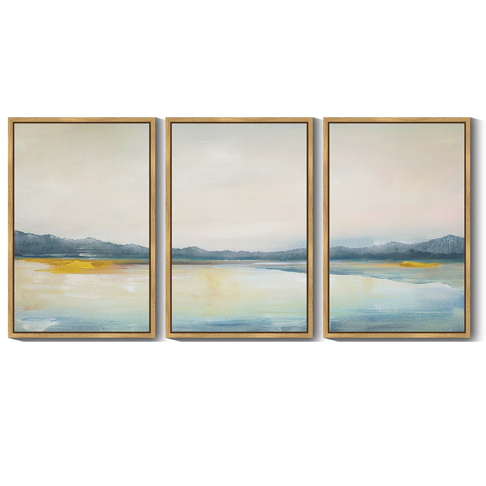 SHENIFY Large 24x36in3pcs Natural Framed Abstract Landscape Wall Art Set Minimalist Neutral Illustrations Modern Art Decorative Nordic for Living Room Bedroom Hallway